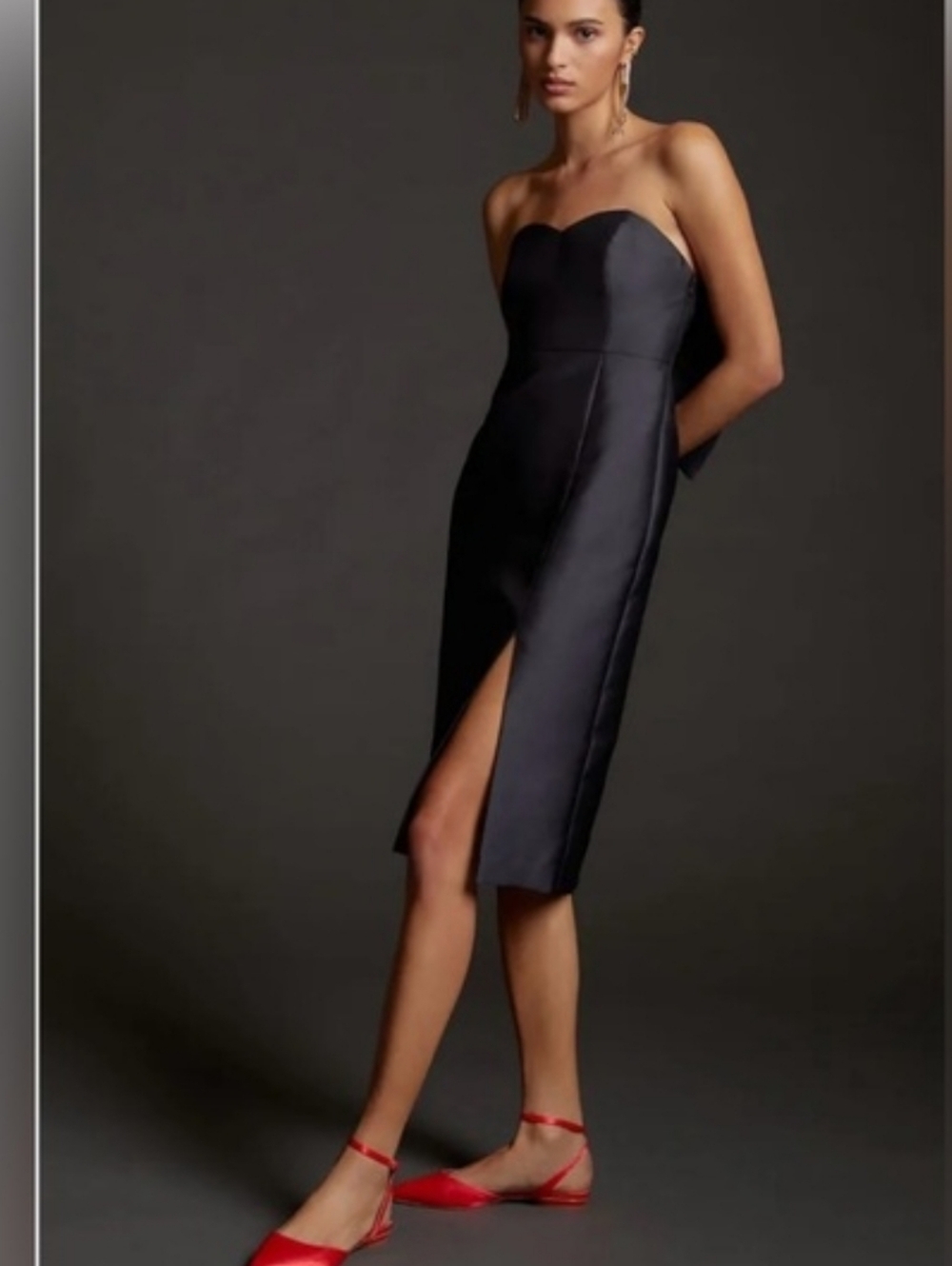 Hutch Slim Bow Back Structured Mini Dress - Cocktail Statement LBD - Medium 10